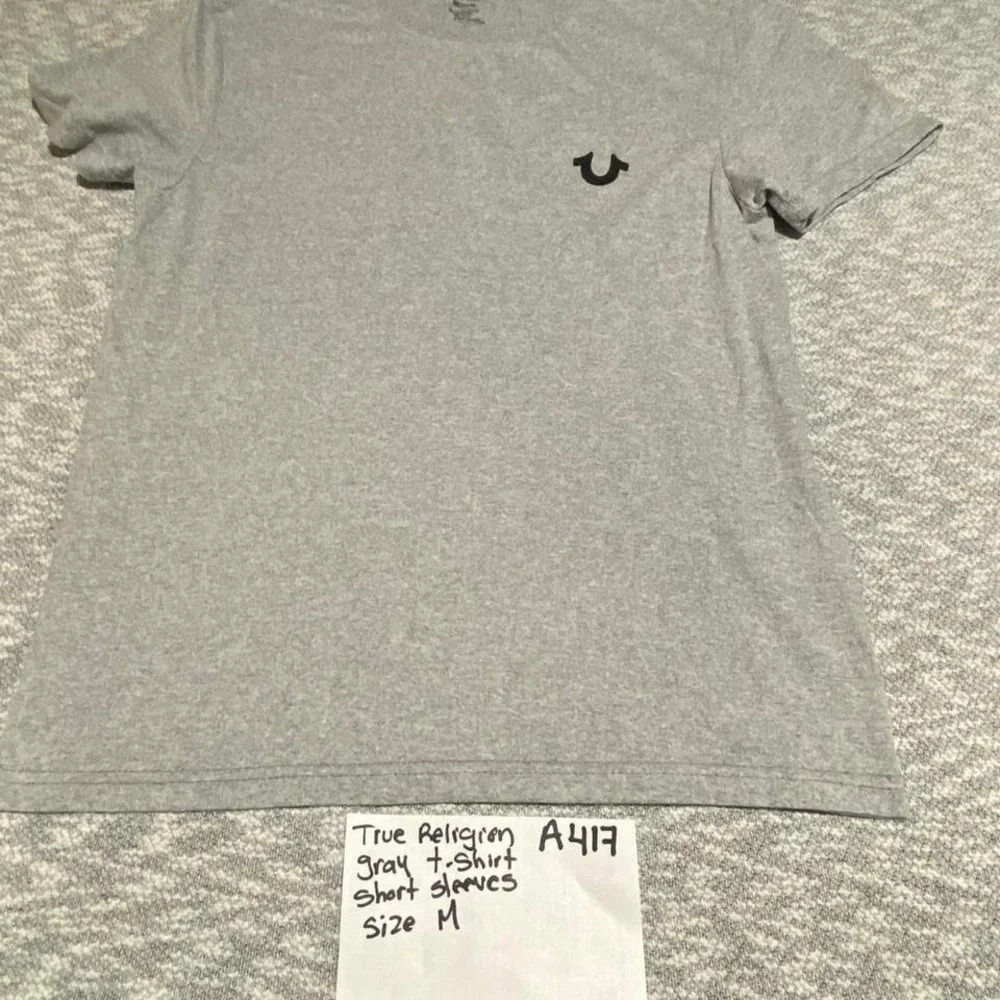 True Religion gray t-shirt short sleeves Size M. SKU-A417 #denim